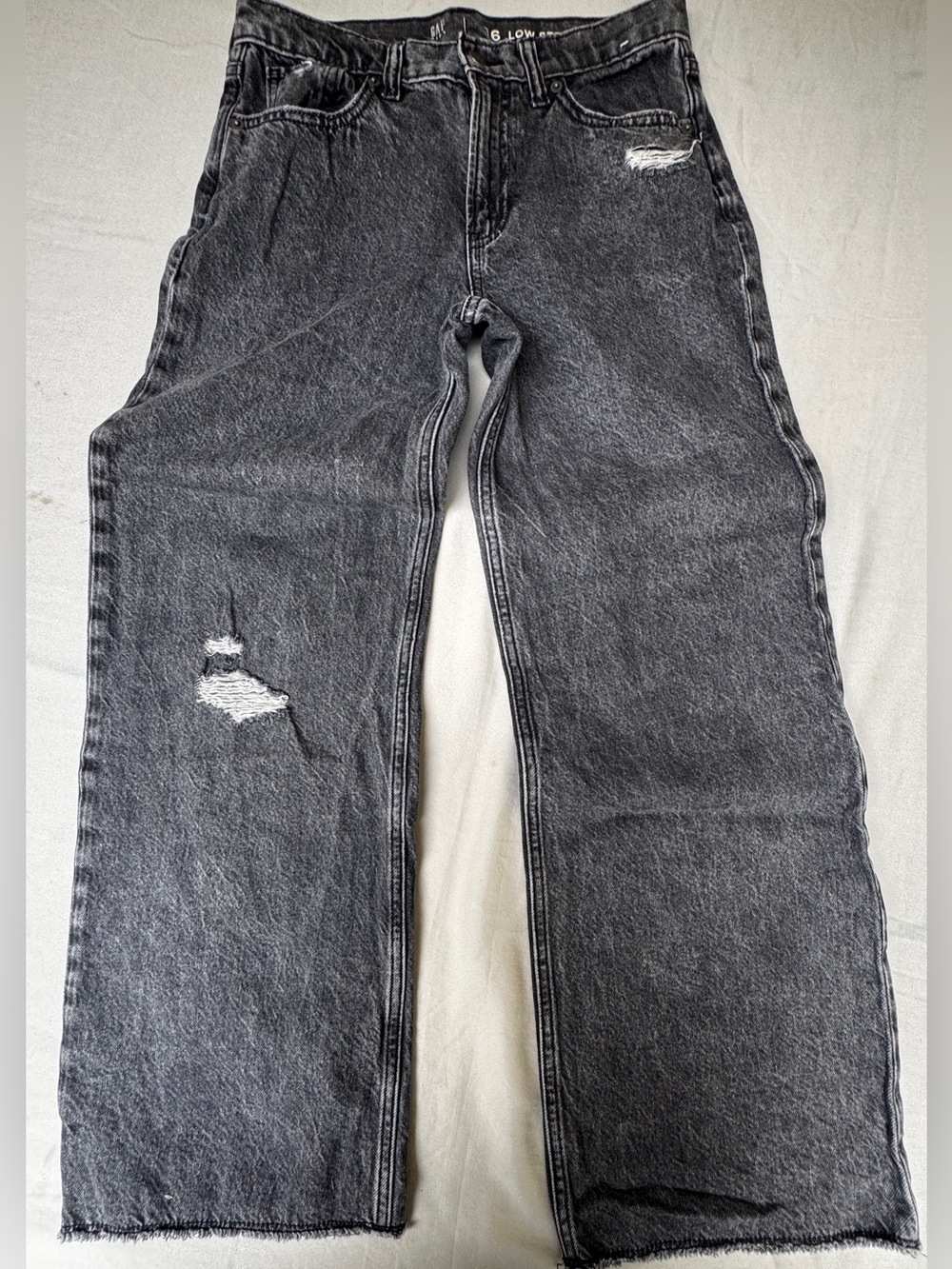 Gap skaters grunge y2k  Black Washed Distressed Jeans baggy youth boys size 16